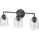 Catania 3 Light 22.8 inch Matte Black Bathroom Vanity Light Wall Light